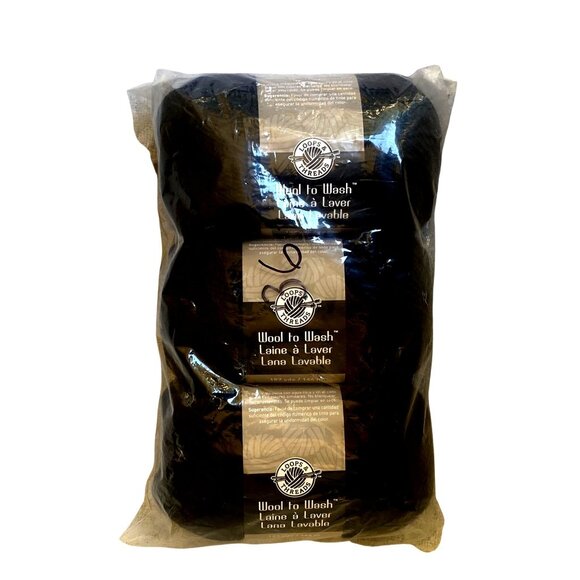 6 Skeins Loops & Threads Wool To Wash Yarn - Medium Weight Black New NIP - Picture 10 of 13